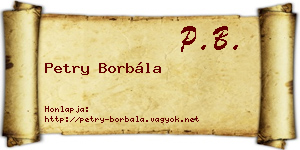 Petry Borbála névjegykártya